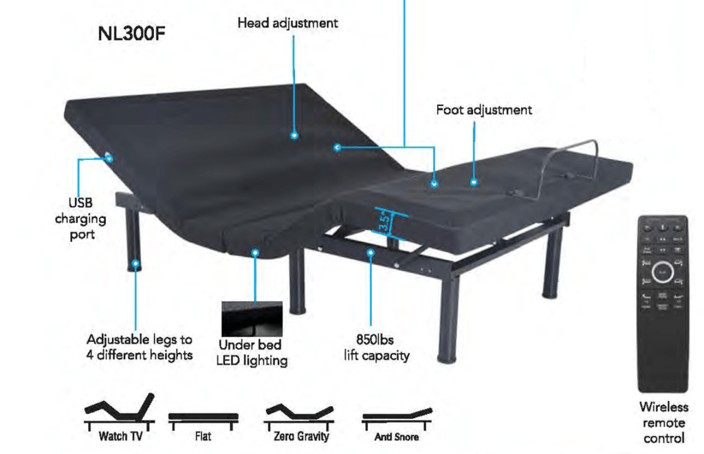 MLily NL300U Adjustable Base - EZ Rest Mattress Outlet